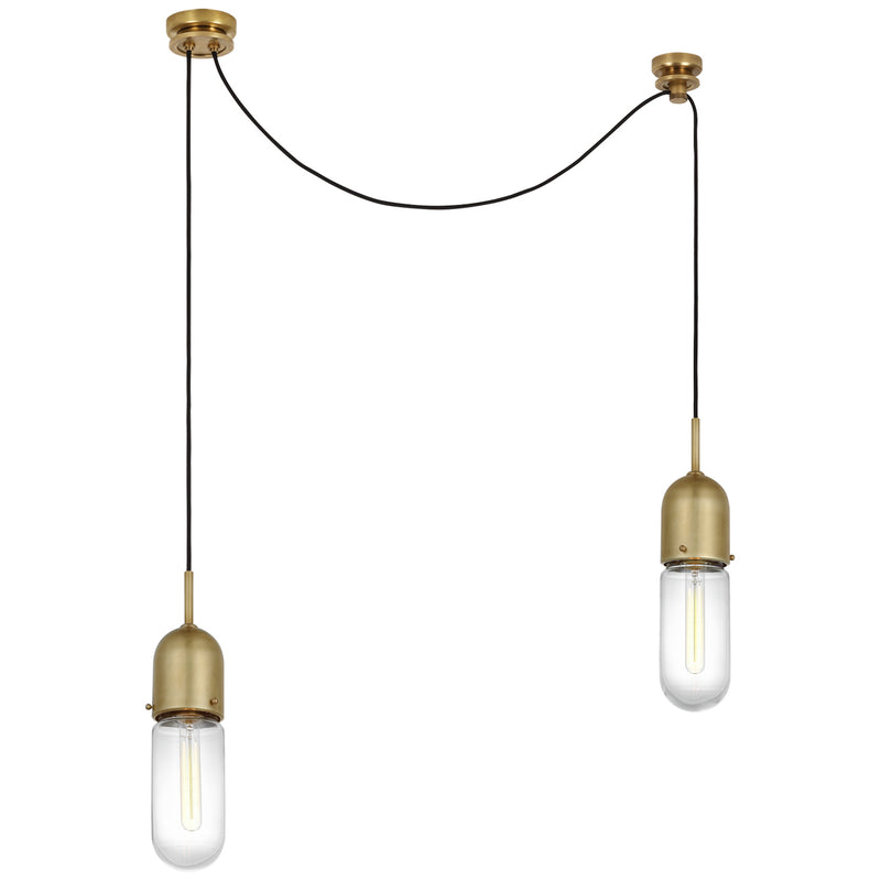 Visual Comfort Signature TOB 5645HAB-CG-2 LED Pendant, Hand-Rubbed Antique Brass