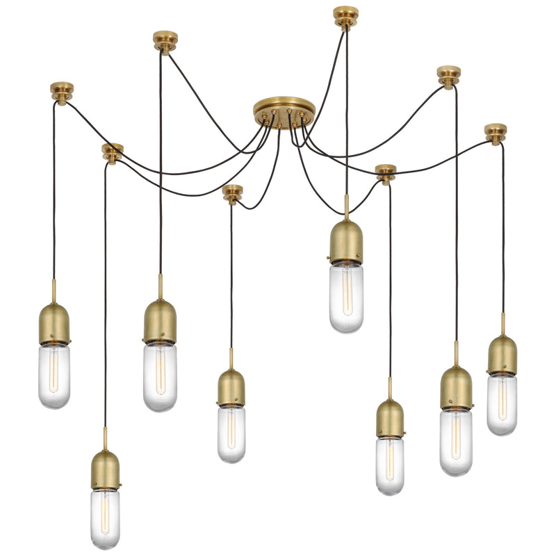 Visual Comfort Signature TOB 5645HAB-CG-8 LED Pendant, Hand-Rubbed Antique Brass