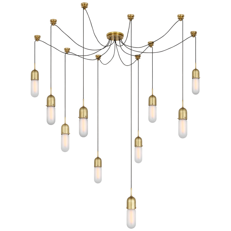 Visual Comfort Signature TOB 5645HAB-FG-10 LED Pendant, Hand-Rubbed Antique Brass