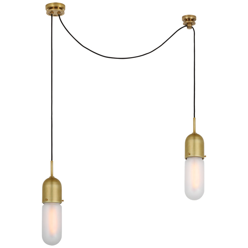 Visual Comfort Signature TOB 5645HAB-FG-2 LED Pendant, Hand-Rubbed Antique Brass