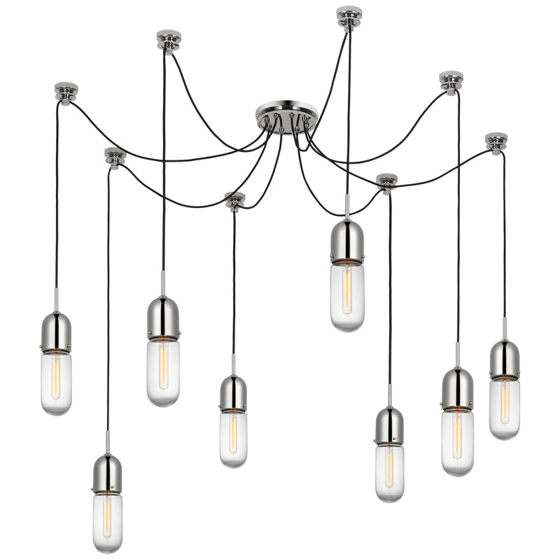 Visual Comfort Signature TOB 5645PN-CG-8 LED Pendant, Polished Nickel