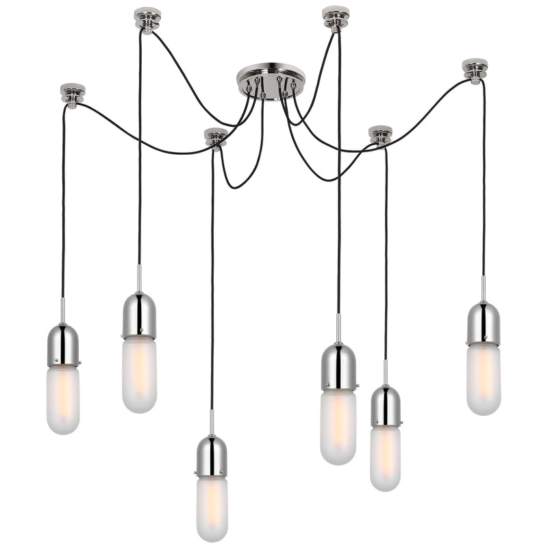 Visual Comfort Signature TOB 5645PN-FG-6 LED Pendant, Polished Nickel