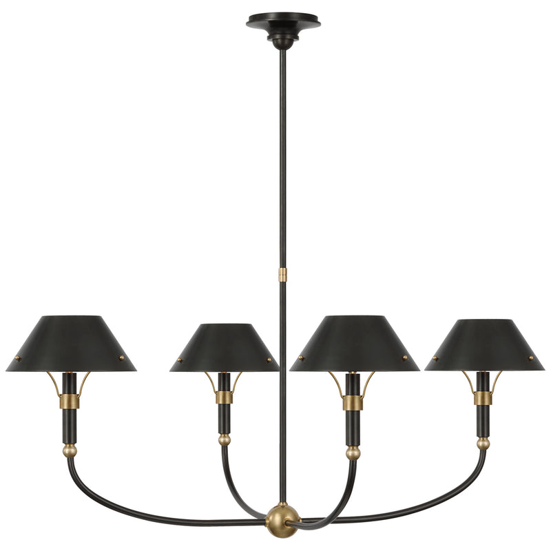 Visual Comfort Signature TOB 5725BZ/HAB-BZ LED Chandelier, Bronze and Hand-Rubbed Antique Brass