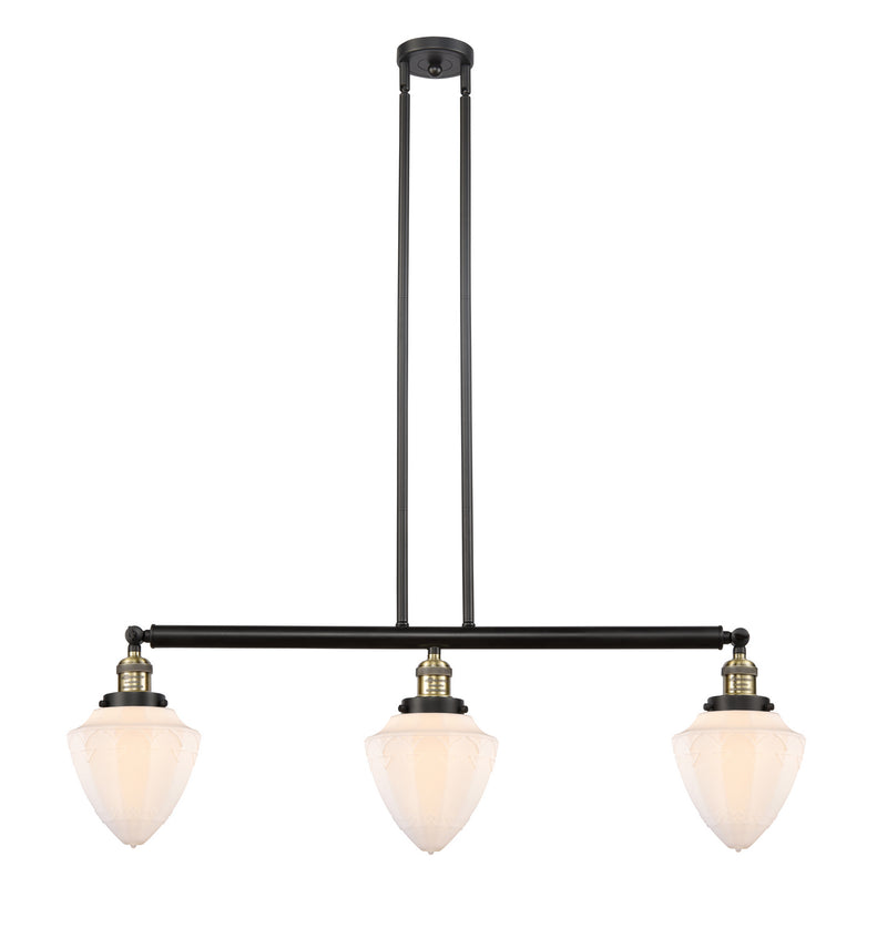 Innovations 213-BAB-G661-7 Three Light Island Pendant, Black Antique Brass