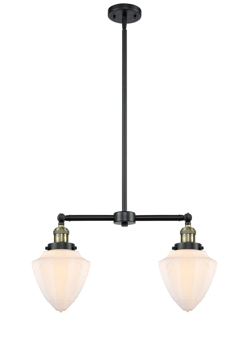 Innovations 209-BAB-G661-7 Two Light Island Pendant, Black Antique Brass