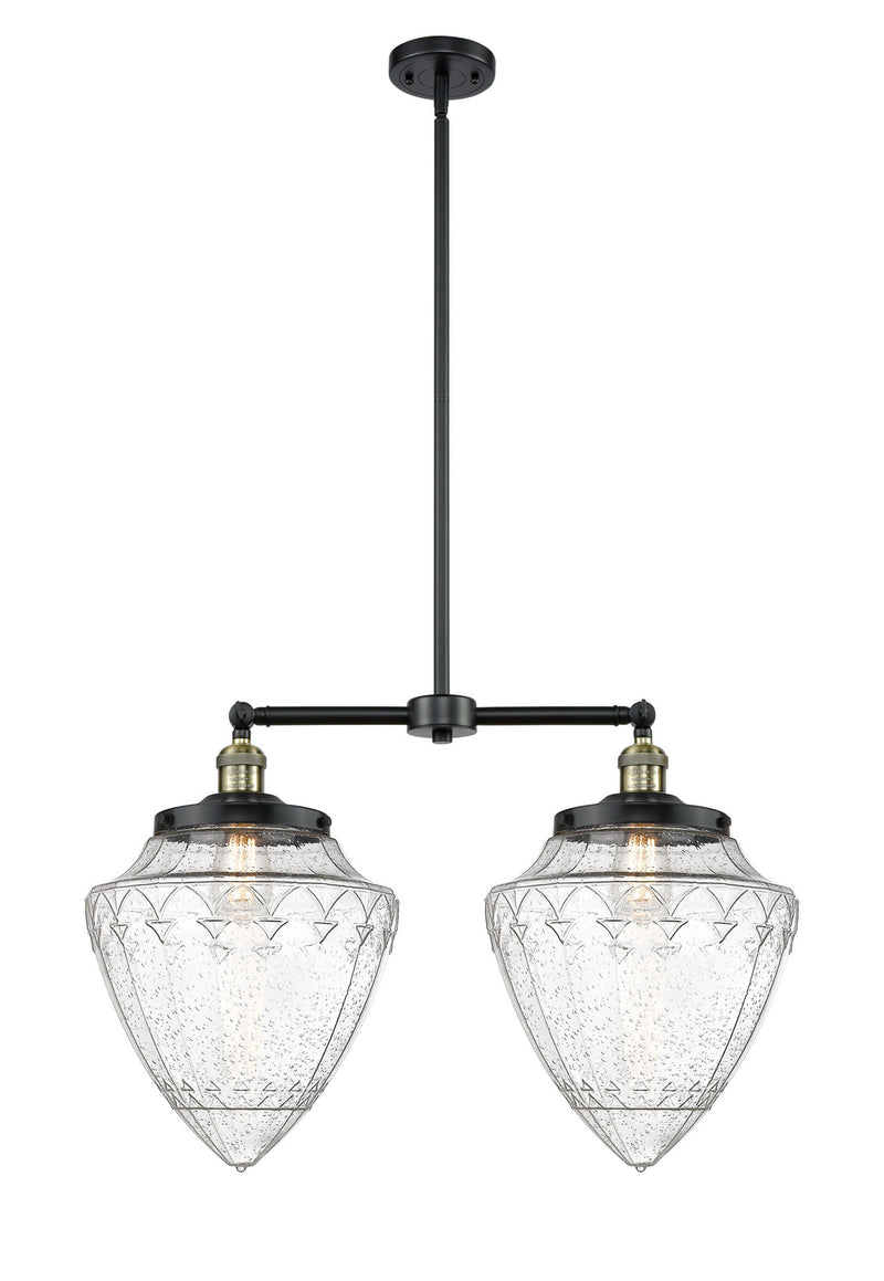 Innovations 209-BAB-G664-12 Two Light Island Pendant, Black Antique Brass