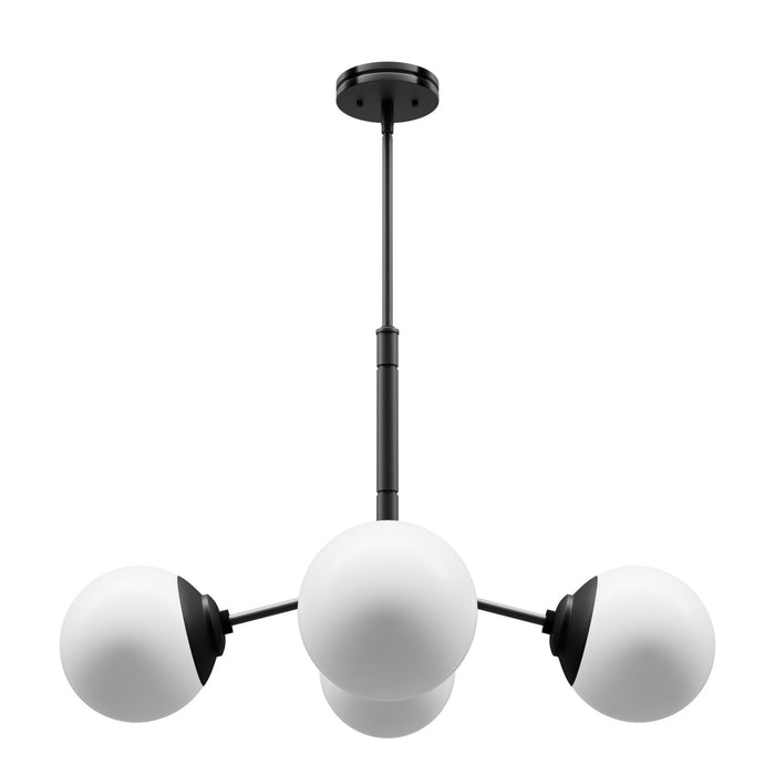 Hunter 19893 Four Light Chandelier, Matte Black