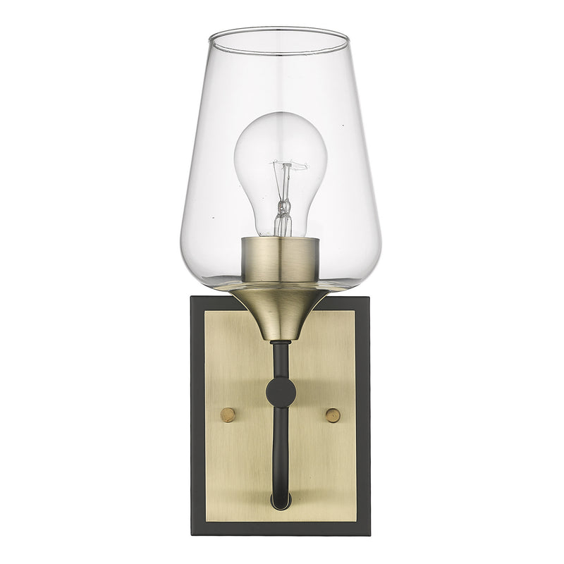 Acclaim Lighting IN40080BK One Light Vanity, Antique Brass and Black