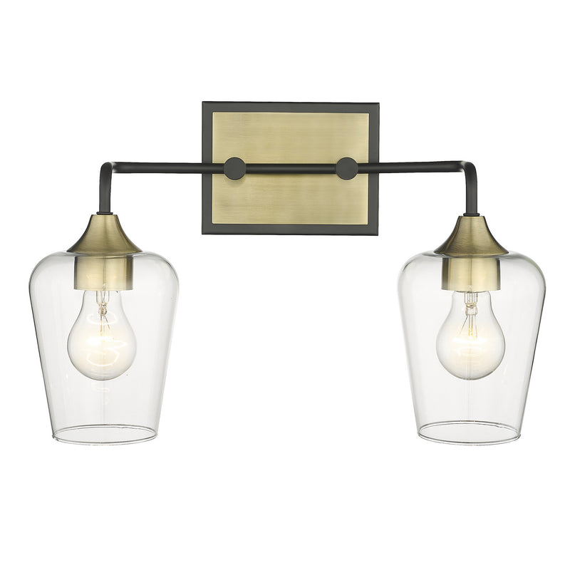 Acclaim Lighting IN40081BK Two Light Vanity, Antique Brass and Black