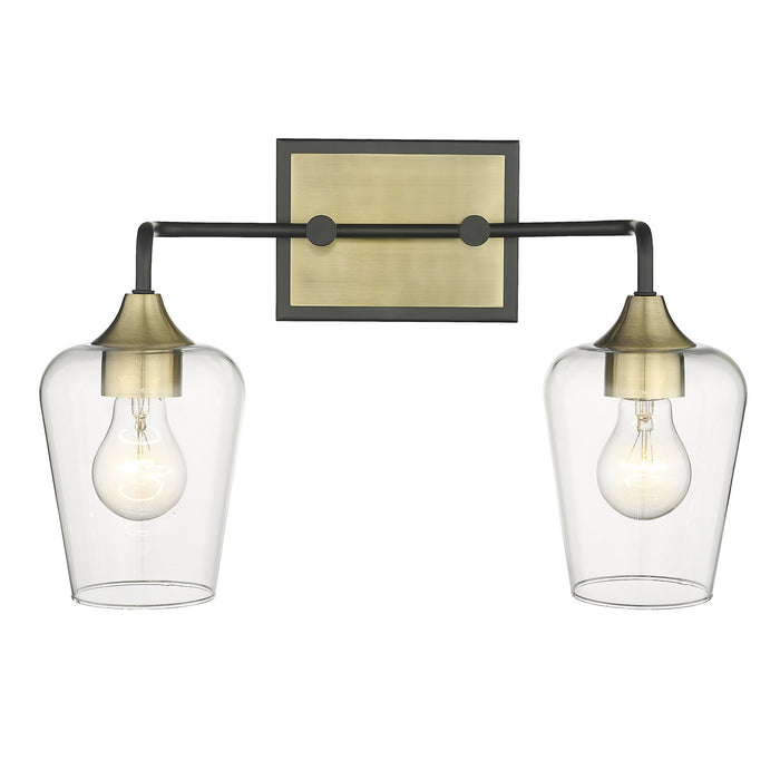 Acclaim Lighting IN40081BK Two Light Vanity, Antique Brass and Black