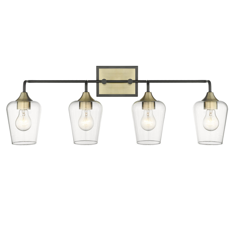 Acclaim Lighting IN40083BK Four Light Vanity, Antique Brass and Black