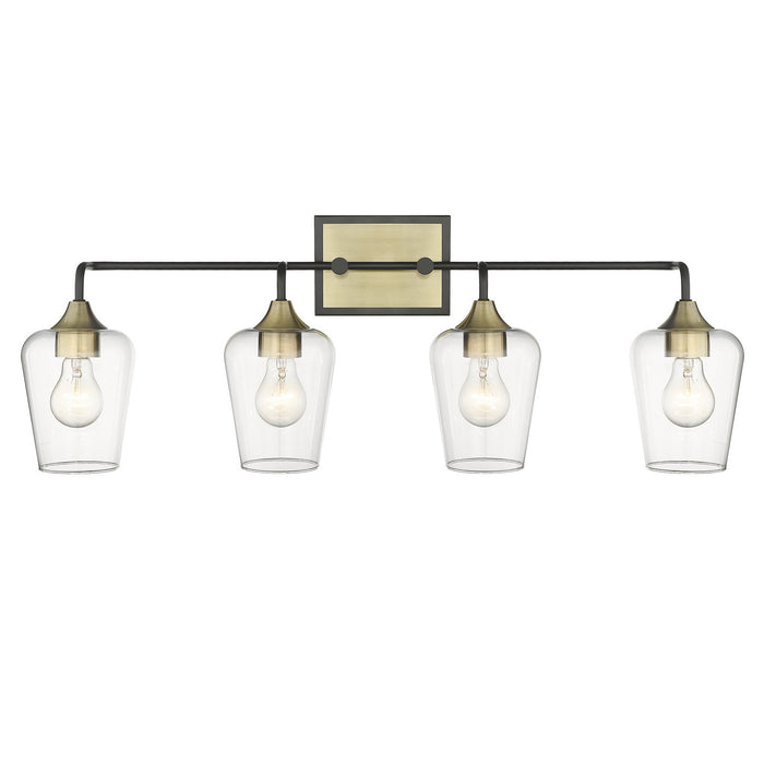 Acclaim Lighting IN40083BK Four Light Vanity, Antique Brass and Black