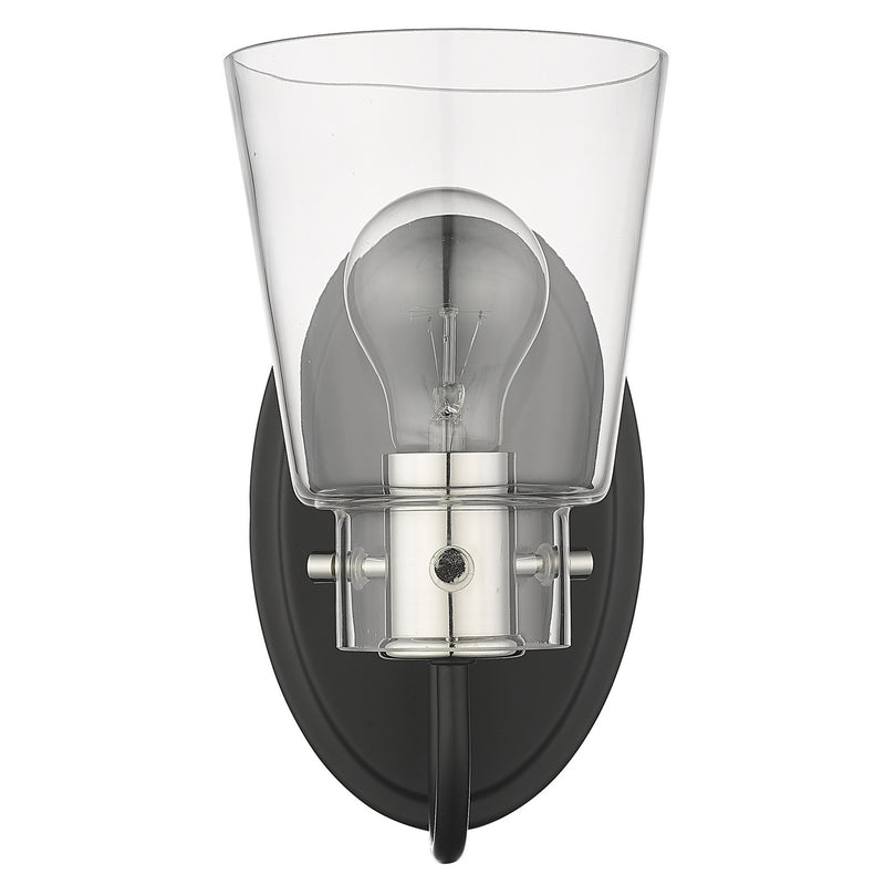 Acclaim Lighting IN40090BK One Light Vanity, Matte Black and Polished Nickel