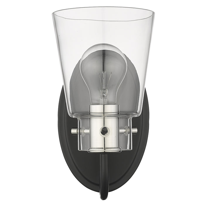 Acclaim Lighting IN40090BK One Light Vanity, Matte Black and Polished Nickel