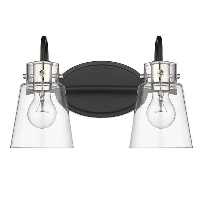 Acclaim Lighting IN40091BK Two Light Vanity, Matte Black and Polished Nickel