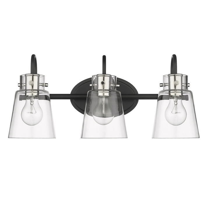 Acclaim Lighting IN40092BK Three Light Vanity, Matte Black and Polished Nickel