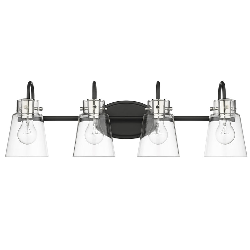 Acclaim Lighting IN40093BK Four Light Vanity, Matte Black and Polished Nickel