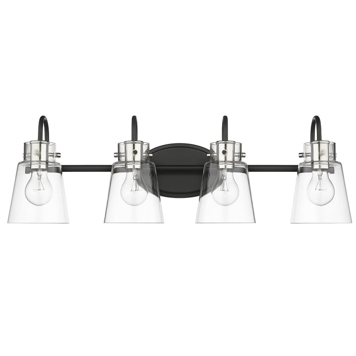 Acclaim Lighting IN40093BK Four Light Vanity, Matte Black and Polished Nickel