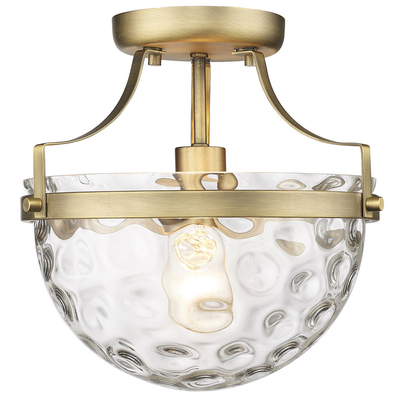 Acclaim Lighting IN60099ATB One Light Semi-Flush Mount, Antique Brass