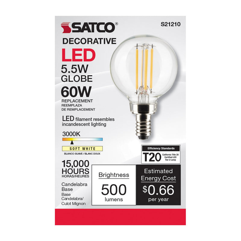Satco S21210 Light Bulb, Clear