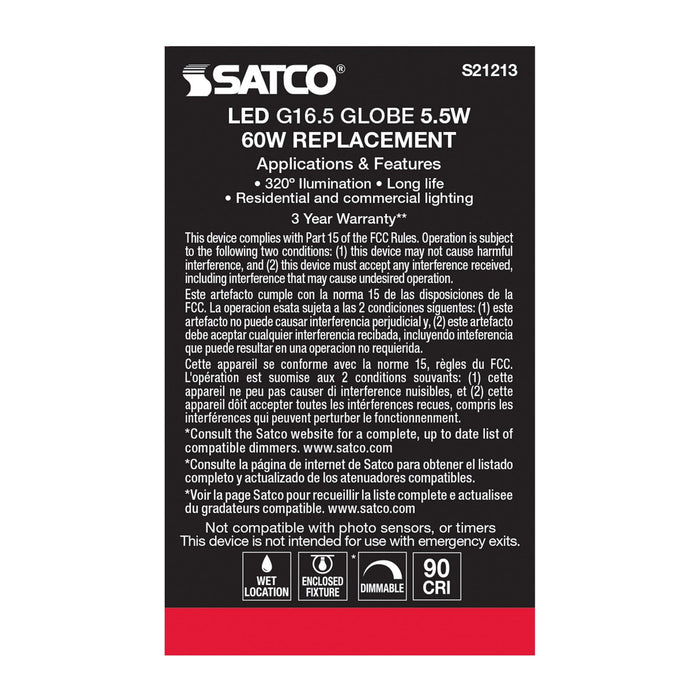 Satco S21213 Light Bulb, White