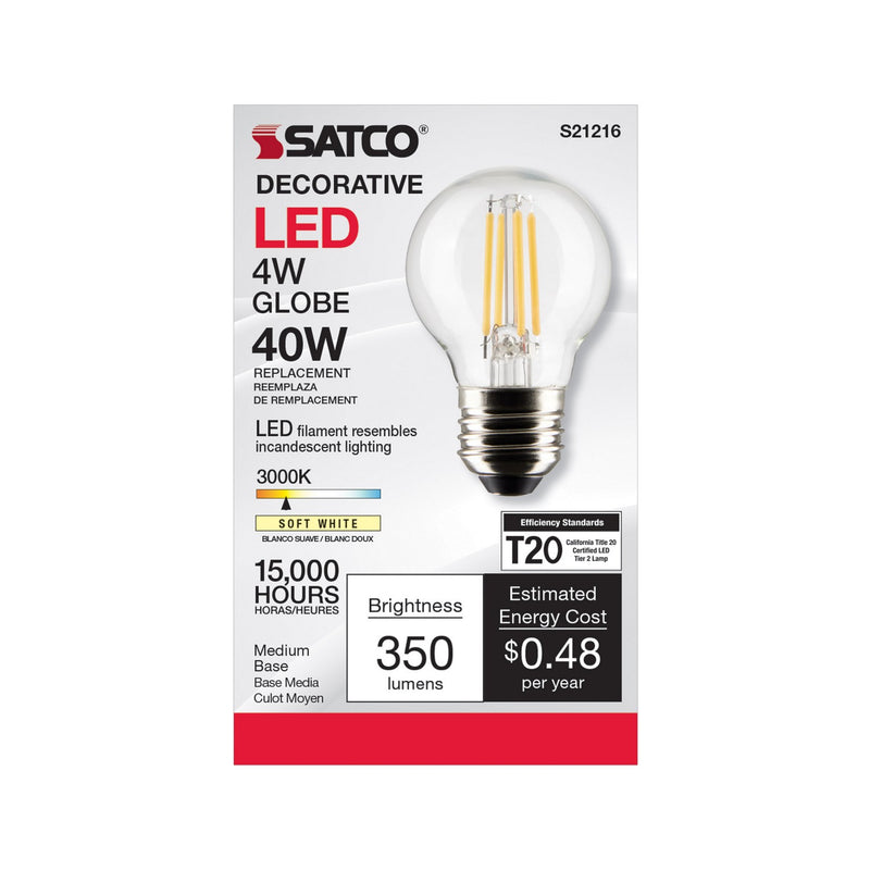 Satco S21216 Light Bulb, Clear