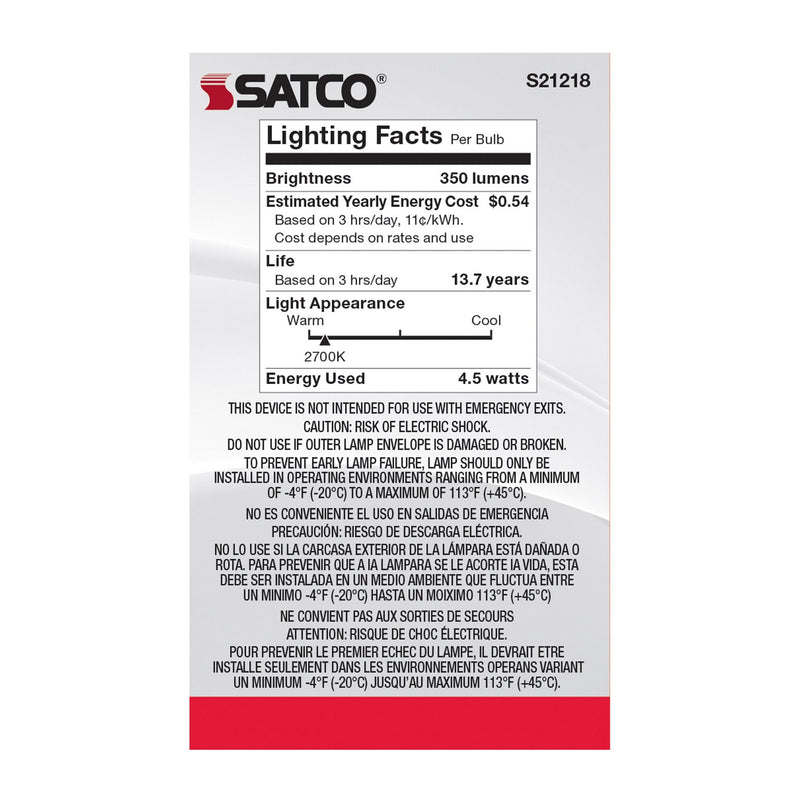Satco S21218 Light Bulb, White