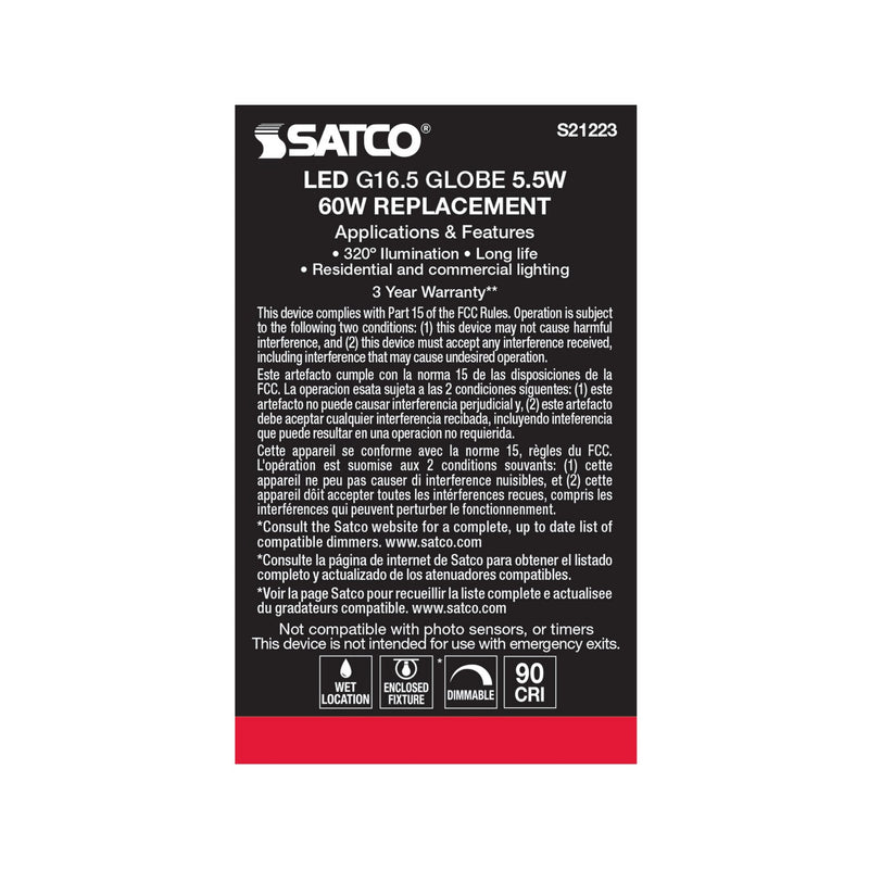 Satco S21223 Light Bulb, White