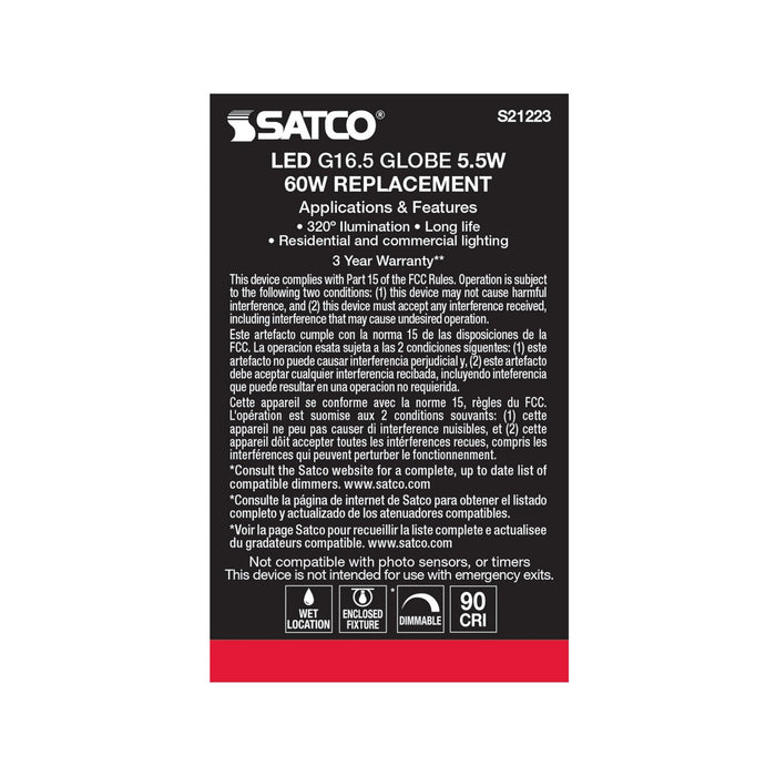 Satco S21223 Light Bulb, White