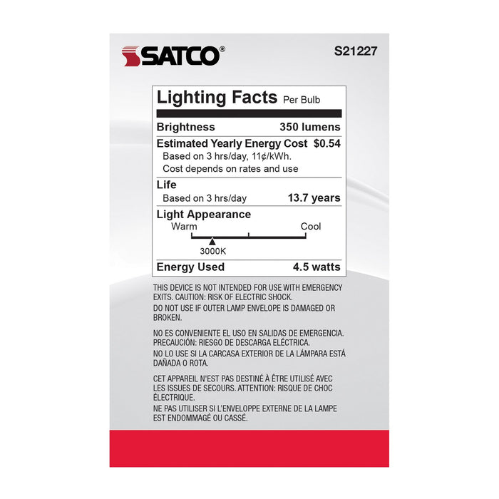 Satco S21227 Light Bulb, Clear