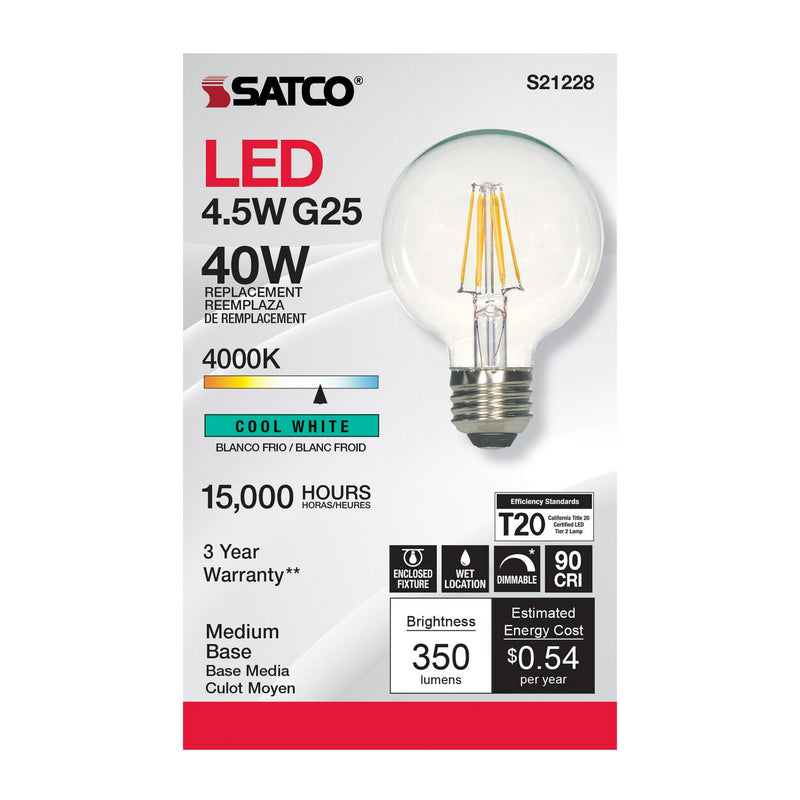 Satco S21228 Light Bulb, Clear