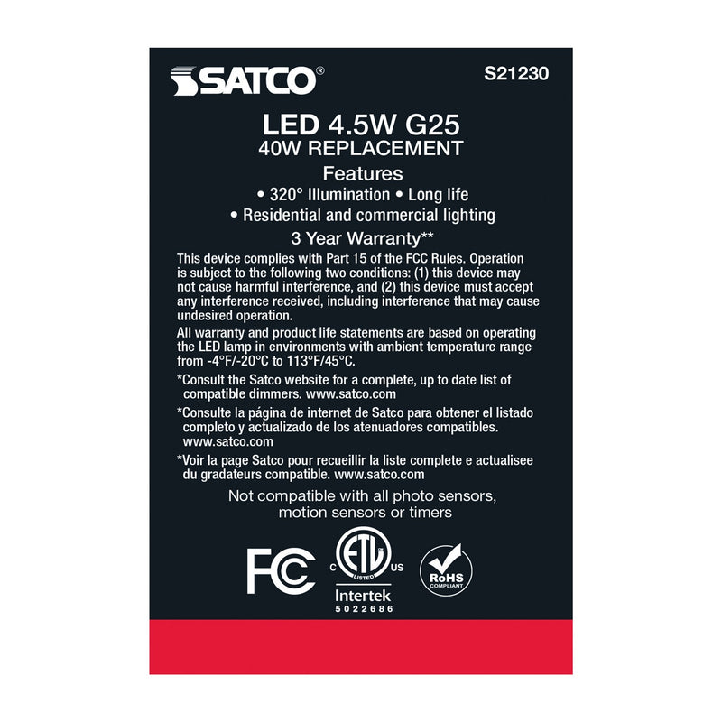 Satco S21230 Light Bulb, White