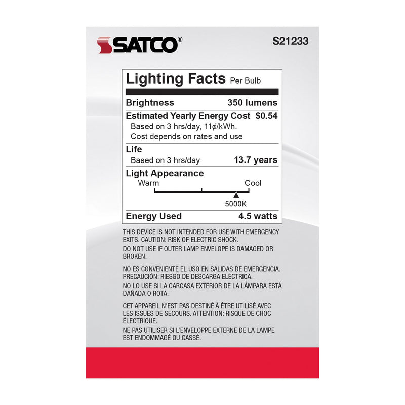 Satco S21233 Light Bulb, White