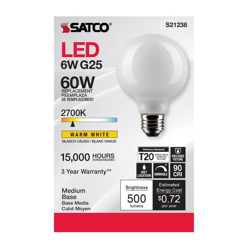 Satco S21238 Light Bulb, White