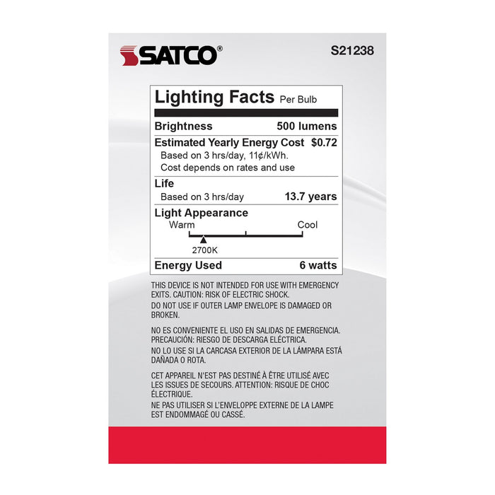 Satco S21238 Light Bulb, White