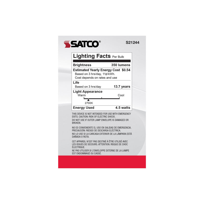 Satco S21244 Light Bulb, White