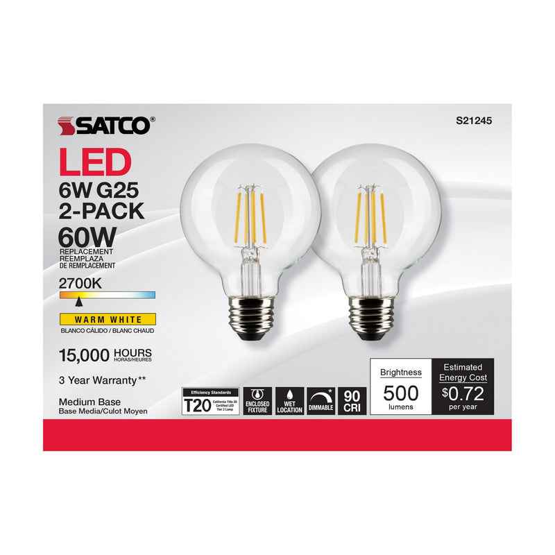 Satco S21245 Light Bulb, Clear
