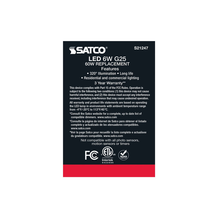 Satco S21247 Light Bulb, White