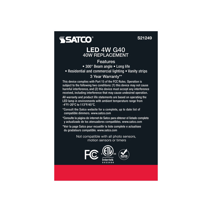 Satco S21249 Light Bulb, Clear