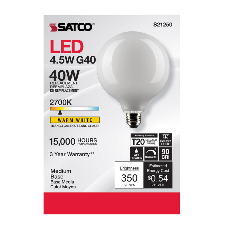 Satco S21250 Light Bulb, White