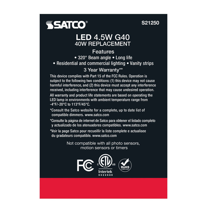 Satco S21250 Light Bulb, White