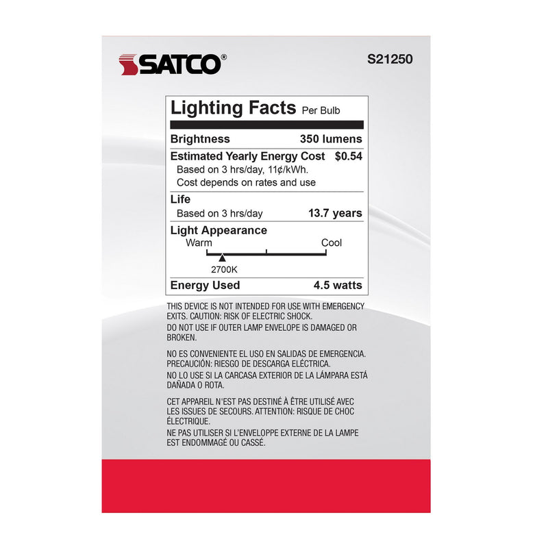 Satco S21250 Light Bulb, White