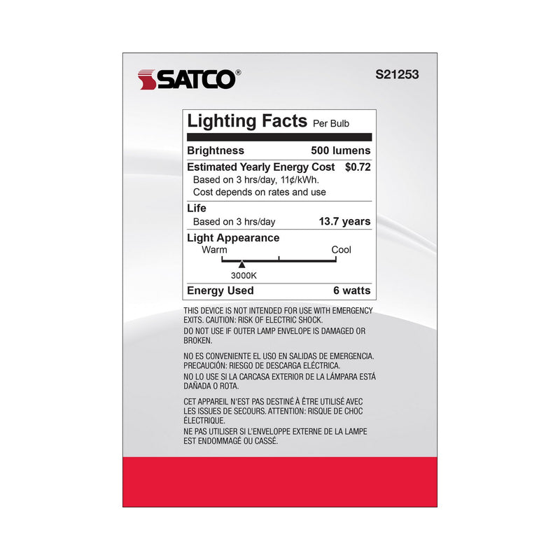 Satco S21253 Light Bulb, Clear