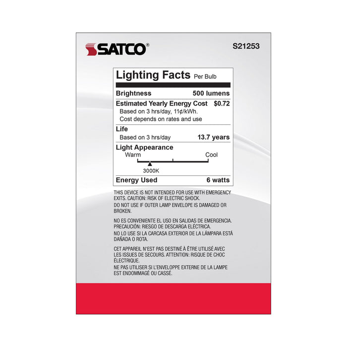 Satco S21253 Light Bulb, Clear