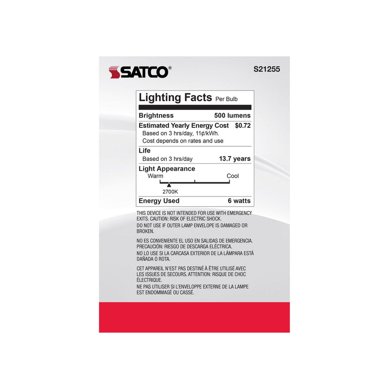 Satco S21255 Light Bulb, White