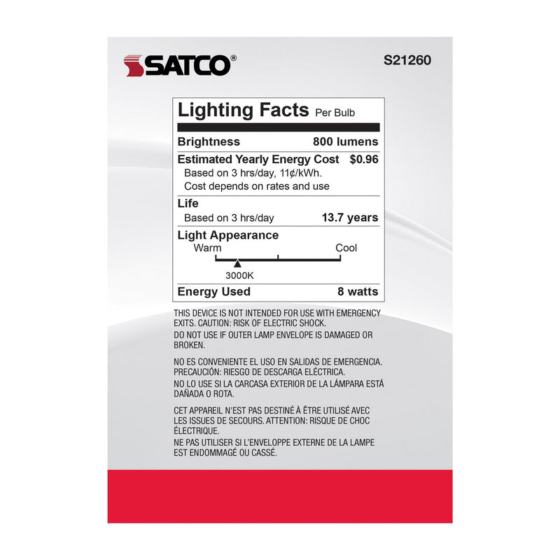 Satco S21260 Light Bulb, White
