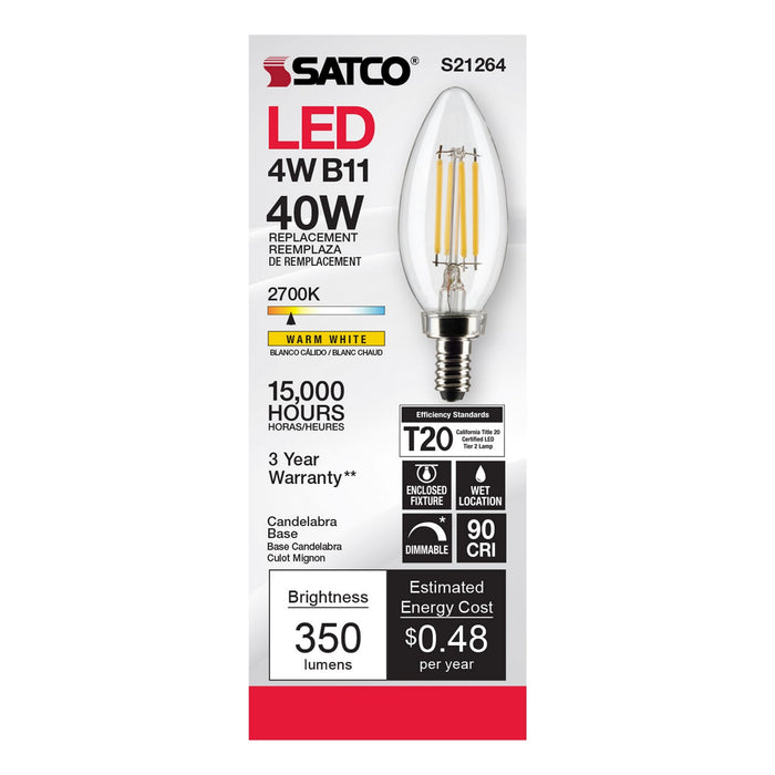 Satco S21264 Light Bulb, Clear