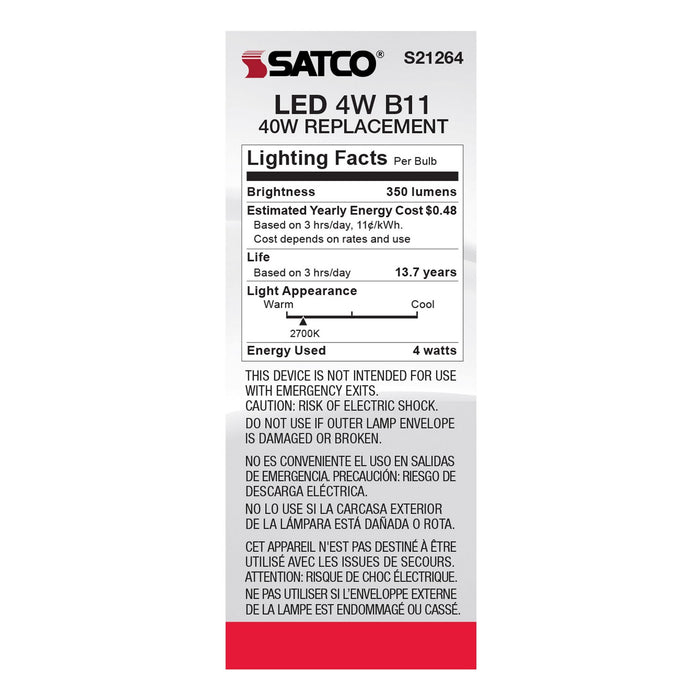 Satco S21264 Light Bulb, Clear