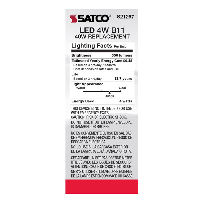 Satco S21267 Light Bulb, Clear
