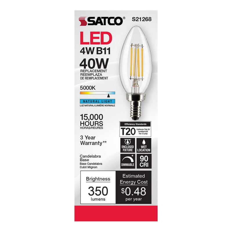 Satco S21268 Light Bulb, Clear